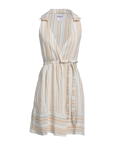 PEPITA Short dress Beige 58% Linen, 42% Viscose