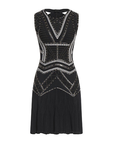 HERVÉ LÉGER Vestito corto Nero 90% Rayon, 9% Nylon, 1% Elastan, Poliuretano, Poliestere