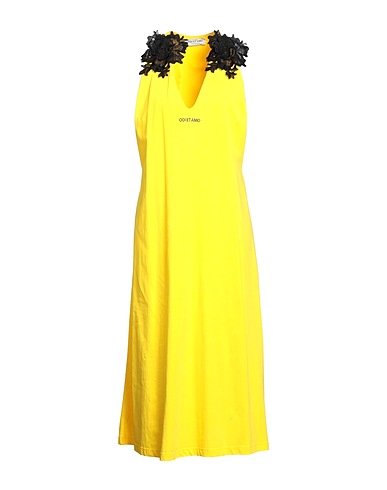 ODI ET AMO Midi dress Yellow 100% Cotton