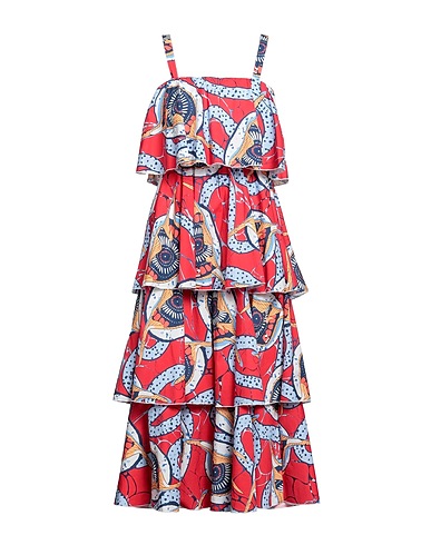 ZAHJR Midi dress Red 100% Cotton