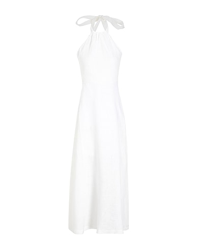 8 by YOOX サマードレス LINEN HALTER LONG DRESS アイボリー リネン 100%