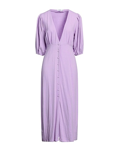 NA-KD Midi dress Lilac 79% Viscose, 18% Linen, 3% Cotton