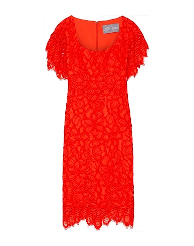 LELA ROSE Midi dress Tomato red 44% Nylon, 33% Rayon, 23% Cotton