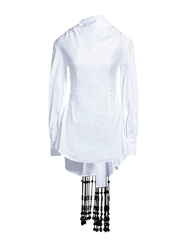 GCDS Vestito corto Bianco 100% Cotone, Poliammide, Elastan