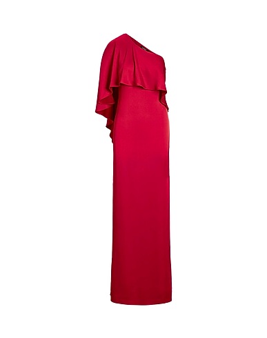 LAUREN RALPH LAUREN Vestido con un solo hombro SATIN ONE-SHOULDER CAPE GOWN
 Rojo 100% Poliéster
