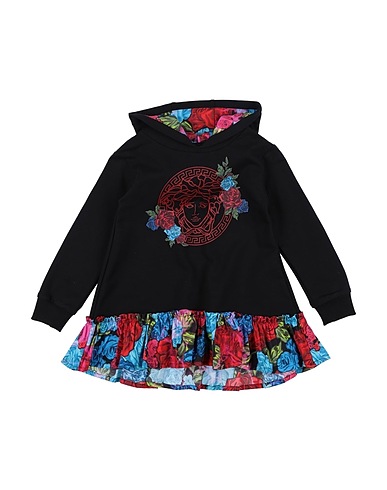 VERSACE YOUNG Dress Black 94% Cotton, 6% Elastane