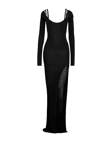 GCDS Elegant dress Black 70% Viscose, 15% Polyamide, 15% Metal