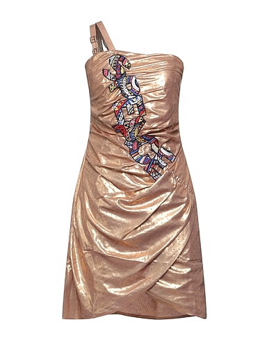 CUSTO BARCELONA Short dress Gold 100% Polyester