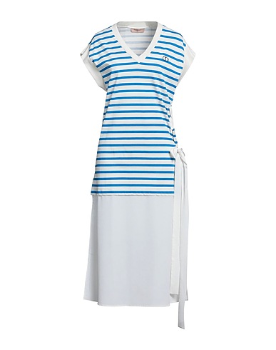 TWINSET Midi dress White 100% Cotton, Polyester, Elastane