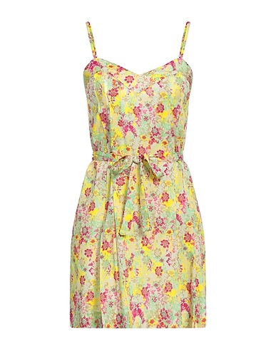 CACHAREL Short dress Yellow 99% Viscose, 1% Polyester