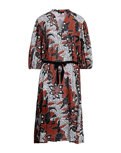 MAJE Midi dress Brown 100% Cotton, Viscose