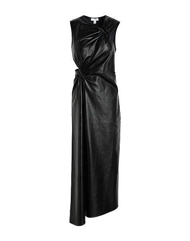 TOPSHOP Midi dress Black 100% Viscose, Polyurethane coated