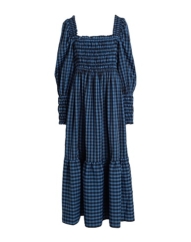 TOPSHOP Midi dress Blue 98% Polyester, 2% Elastane
