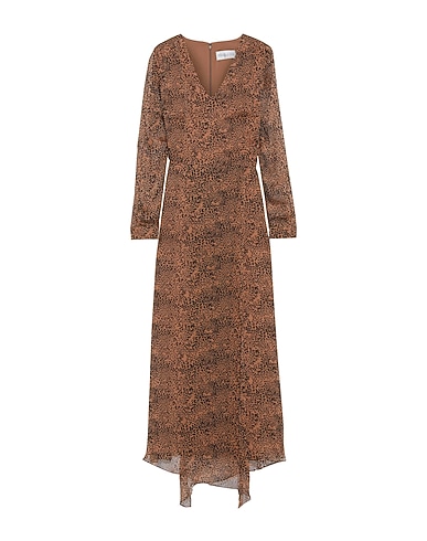 MIKAEL AGHAL Long dress Brown 100% Polyester