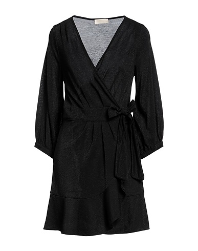 MOMONÍ Shirt dress Black 60% Polyester, 22% Viscose, 13% Polyamide, 5% Elastane