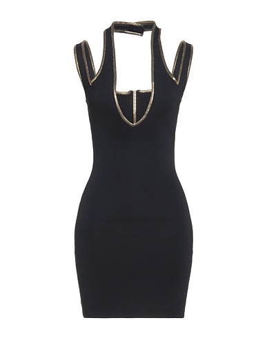 BALMAIN Sheath dress Black 90% Viscose, 9% Polyamide, 1% Elastane, Cupro