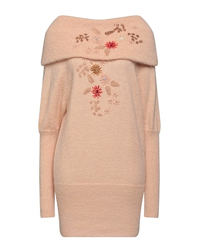 ELISABETTA FRANCHI Short dress Sand 35% Polyamide, 35% Mohair wool, 30% Wool