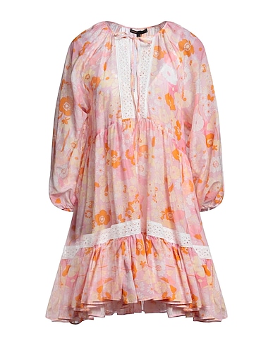 MAJE Pleated dress Light pink 73% Cotton, 27% Silk