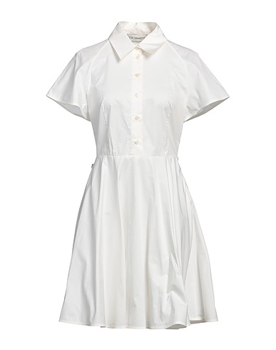 TRUSSARDI Shirt dress Ivory 97% Cotton, 3% Elastane
