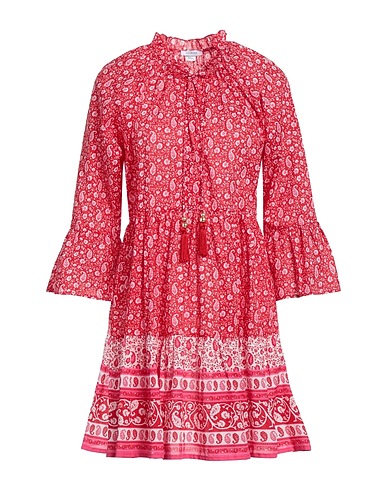 DELFINA Short dress Red 100% Cotton