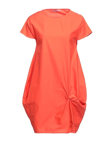 ROSÉ A POIS Short dress Orange 100% Cotton