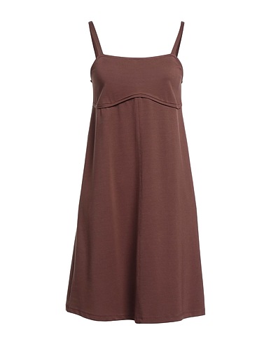 MIRONCÈ Short dress Brown 60% Viscose, 35% Polyamide, 5% Elastane