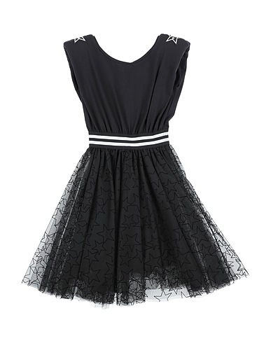 MONNALISA Dress Black 95% Cotton, 5% Elastane