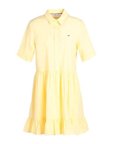 TOMMY JEANS Office dress Pastel yellow 100% Cotton