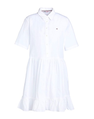 TOMMY JEANS Office dress White 100% Cotton