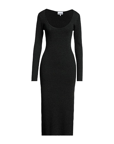 GANNI Midi dress Dark green 55% Rayon, 29% Polyamide, 16% Elastane