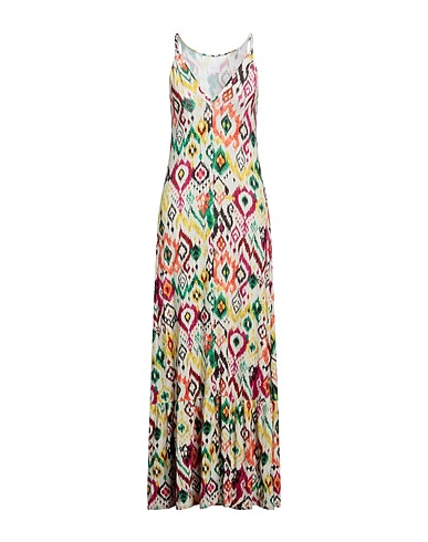 MERCI ITALIA Long dress White 96% Viscose, 4% Elastane