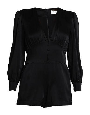 SAINT LAURENT Jumpsuits and Dungarees Black 52% Acetate, 48% Viscose, Silk