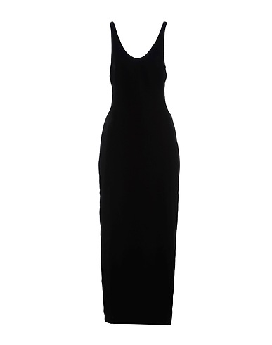 SAINT LAURENT Long dress Black 65% Viscose, 35% Cupro, Silk