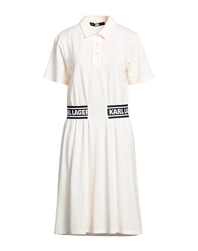 KARL LAGERFELD Office dress PIQUE POLO DRESS
 Cream 100% Organic cotton