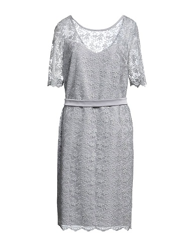 LUIS CIVIT Short dress Grey 50% Polyamide, 50% Metallized polyamide