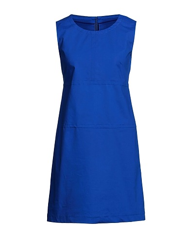 BIANCOGHIACCIO Short dress Bright blue 65% Cotton, 32% Polyester, 3% Elastane