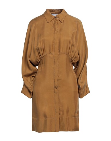 EMMA & GAIA Shirt dress Khaki 60% Cupro, 40% Viscose