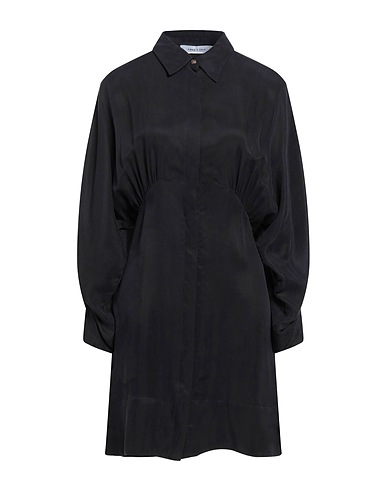 EMMA & GAIA Shirt dress Black 60% Cupro, 40% Viscose