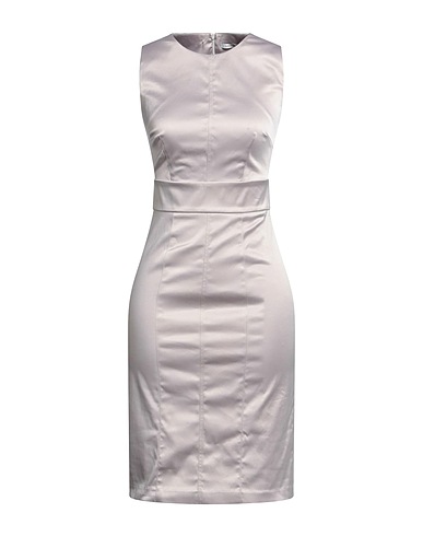 BIANCOGHIACCIO Midi dress Beige 52% Polyester, 45% Cotton, 3% Elastane