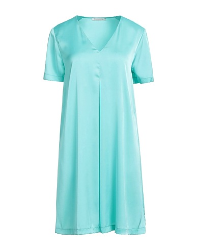 BIANCOGHIACCIO Short dress Turquoise 98% Polyester, 2% Elastane