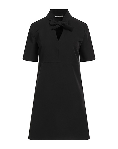 BIANCOGHIACCIO Vestito corto Nero 90% Poliestere, 10% Elastan
