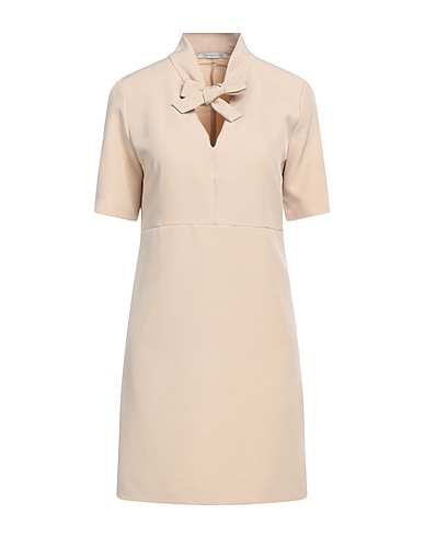 BIANCOGHIACCIO Vestito corto Beige 90% Poliestere, 10% Elastan