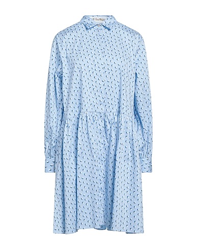 LE SARTE PETTEGOLE Shirt dress Sky blue 70% Cotton, 27% Polyamide, 3% Elastane