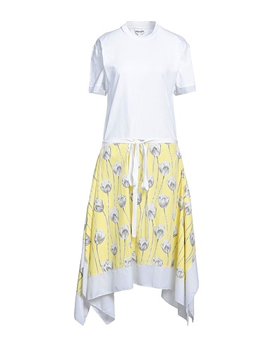 KENZO Midi dress Pastel yellow 100% Cotton, Acetate, Viscose, Polyamide