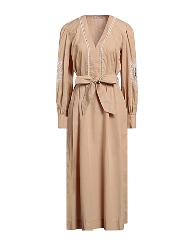 TWINSET Midi dress Beige 100% Cotton