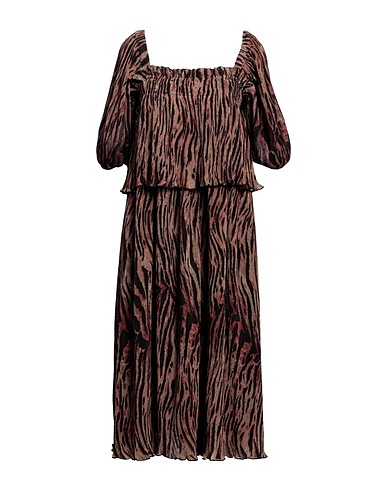 GANNI Vestito midi Cammello 100% Poliestere