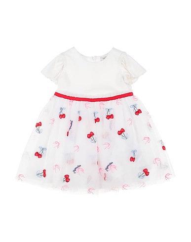 MONNALISA Vestido para bebé  White 79% Viscose, 18% Polyamide, 3% Elastane, Polyester