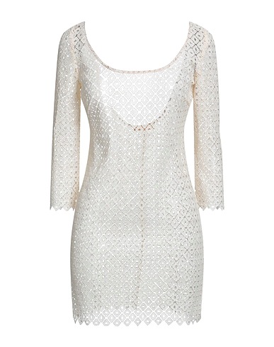 ANTONELLA RIZZA Short dress Ivory 70% Cotton, 30% Viscose