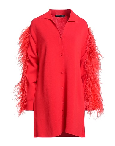 ANTONELLA RIZZA Short dress Red 100% Viscose, Ostrich feathers