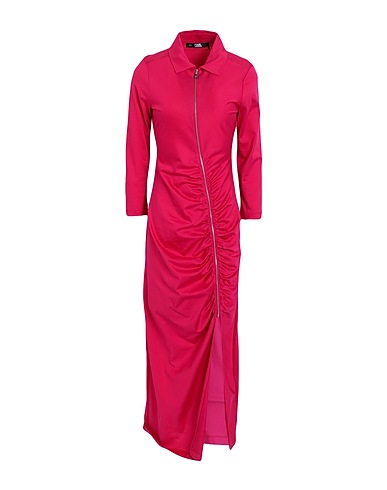 KARL LAGERFELD Long dress JERSEY SHIRT DRESS
 Fuchsia 100% Cotton